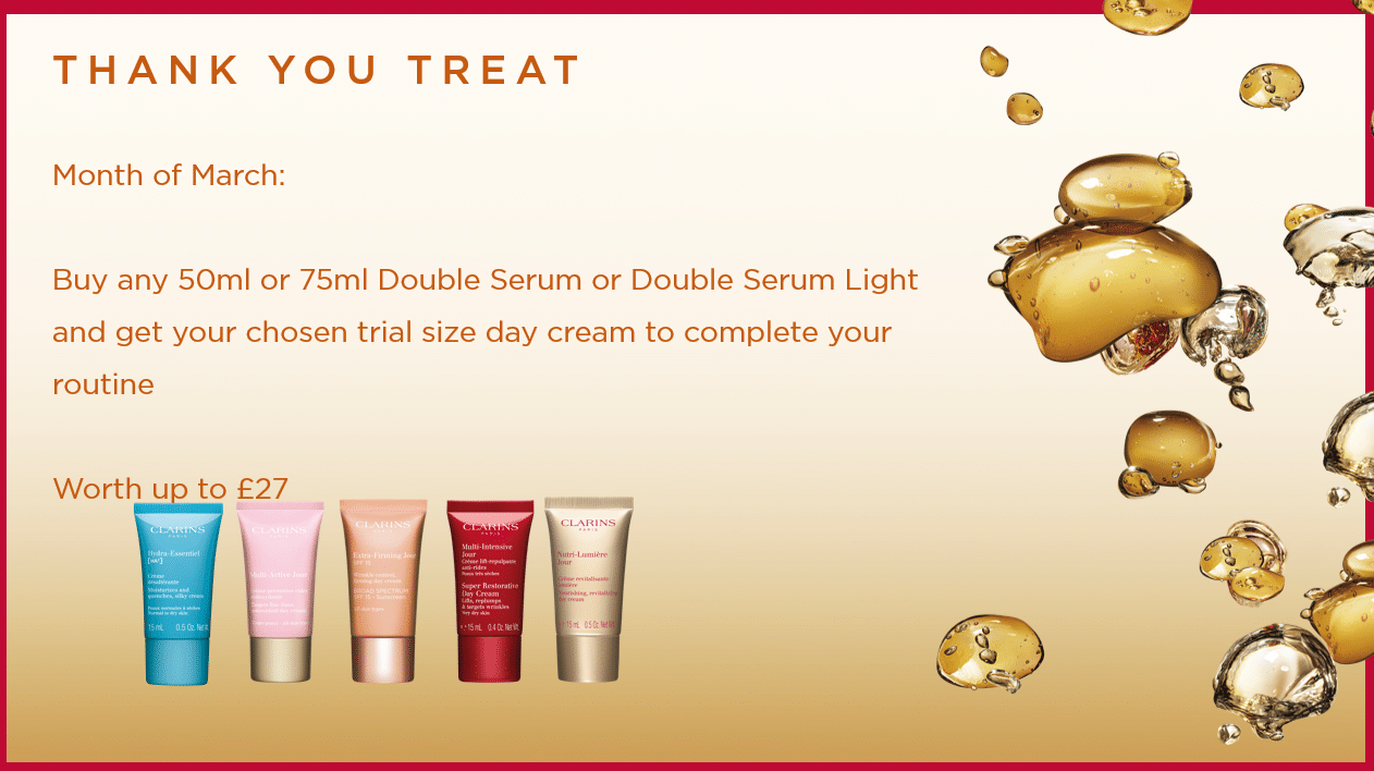 Double Serum Light thank you treat during March