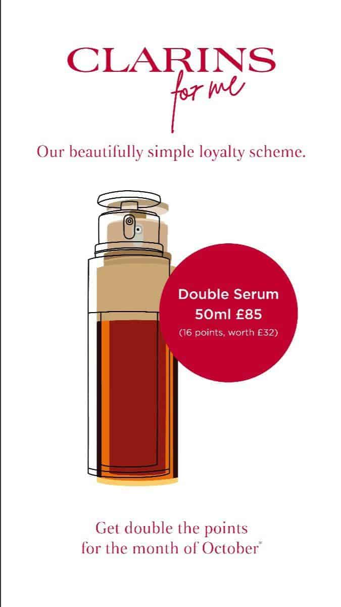 Double Clarins For Me Points throughout October