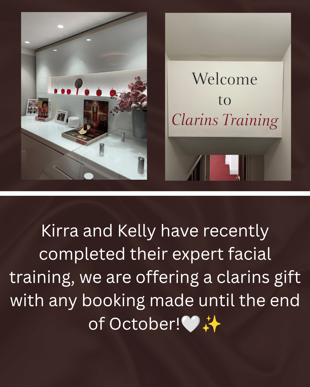 Expert Facial receive a Clarins gift bag